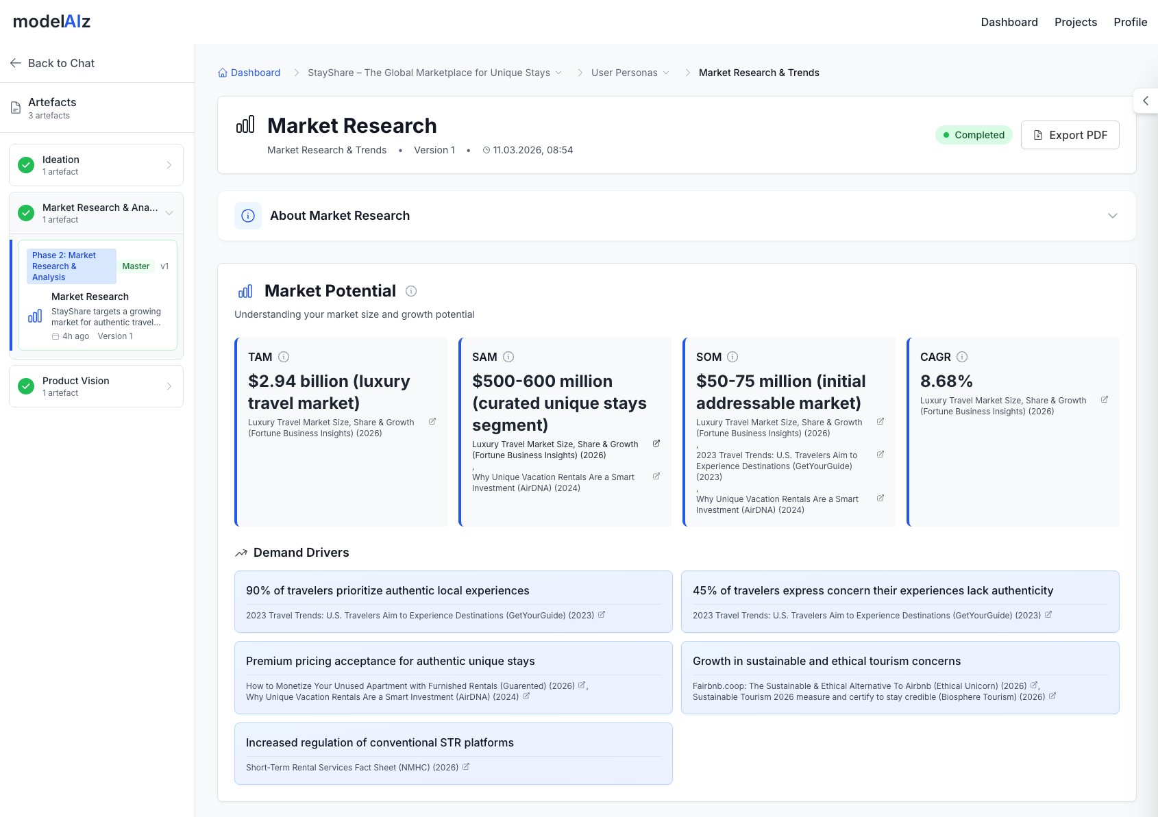 modelAIz market research example